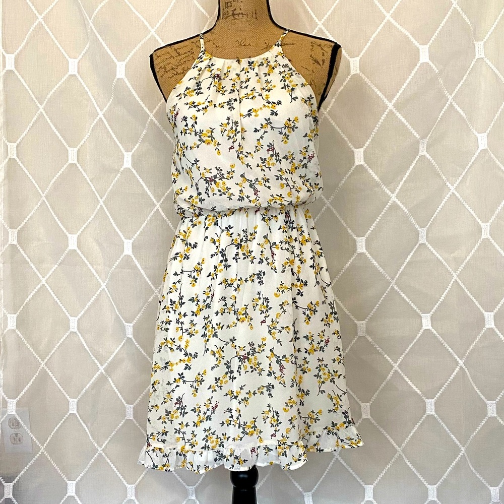 Blue Rain Floral Dress